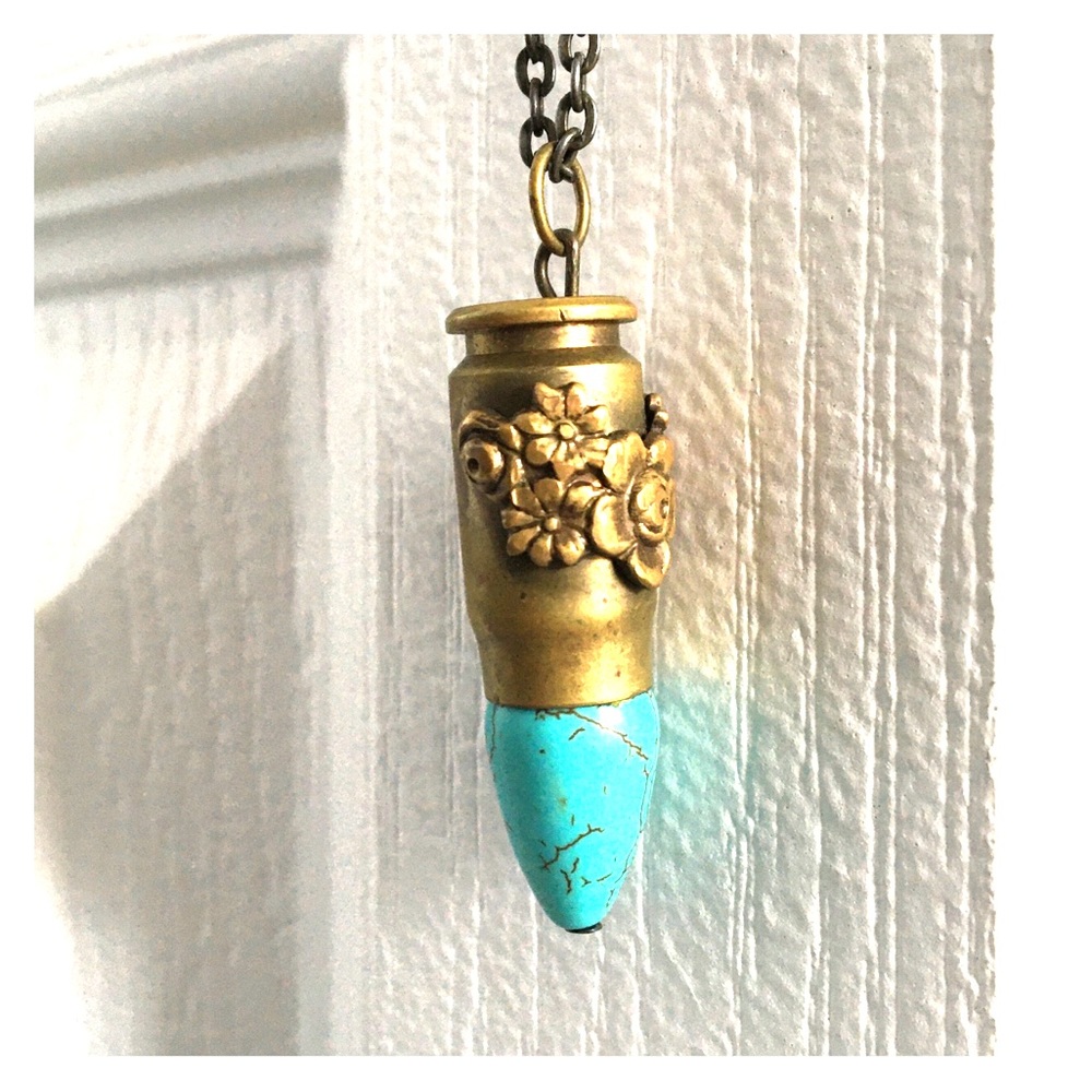 Turquoise bullet necklace